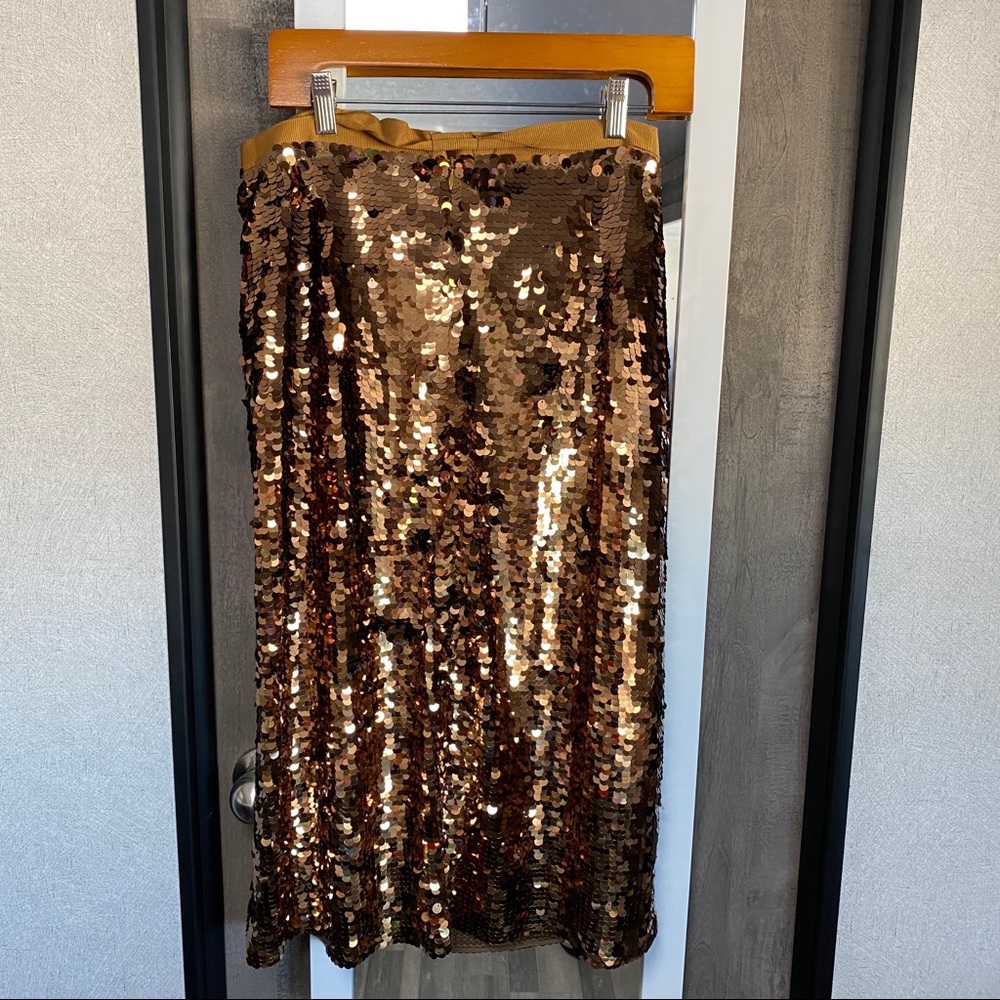Nwt J.Crew Collection Gold Sequin Skirt